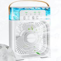 Mini Ar Condicionado Umidificador Climatizador Ventilador Agua Com LED Portátil Super Gelado