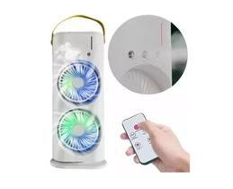 Mini Ar Condicionado Ventilador Duplo Refrigerador de Mesa Climatizador Umidificador Sala Quarto Escritorio Portátil Recarregavel Ultra Air
