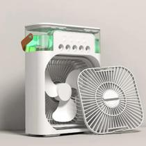 Mini Ar Condicionado Ventilador Umidificador Climatizador Com Reservatório Para Água E Gelo 3 Velocidades 600ml Com Led