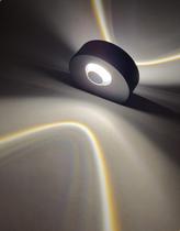 Mini Arandela Arctis Luminária 2w Iluminação Luz Led Ip65 Bivolt Moderna Minimalista Preta 3000K Branco Quente Redonda Decorativa Amarelo Suave Casa