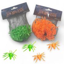 MIni Aranha Plastico Enfeite Festa Halloween Silver