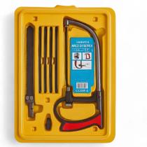 Mini Arco de Serra Ajustável 7 Pçs Corta Madeira Metal Plástico Serrote Portátil Multiuso Ferramenta