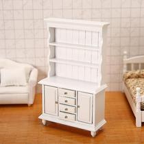 Mini armário Dollhouse Furniture, madeira, chinesa, clássica