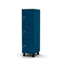 Mini Armário Guarda Volume Locker Roupeiro 1 Vão 3 Portas MGRF501/3 Azul Del Rey - Pandin