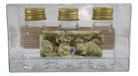 Mini Aromatizador Com 3 - Rosa Branca Mini Aromatizador Com 3 - Rosa Branca