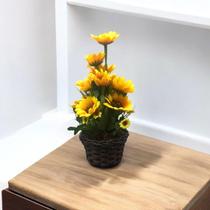 Mini Arranjo Artificial Mini Girassol Artificial Decoração Artificiais Festa