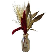 Mini Arranjo Mix Flores Desidratadas Preservadas Com Vaso De Vidro