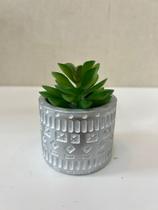 Mini Arranjos Artificial vaso Prata com suculenta 10cm