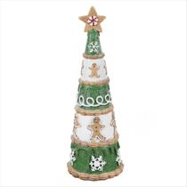 Mini Árvore Boneco Gingerbread Resina Verde Branco 25cm Mini Árvore Boneco Gingerbread Resina Verde Branco 25cm