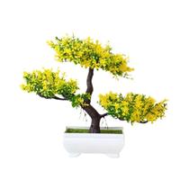 Mini Árvore Bonsai Artificial de Plástico - Decoração para Casa com Vaso