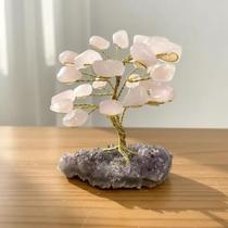 Mini Arvore Com Pedra Natural Base Ametista Enfeite Energia
