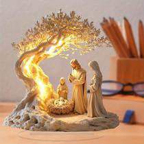 Mini Árvore da Vida em Acrílico (18x20cm) - Decoração para Família, Recém-Nascido e Páscoa