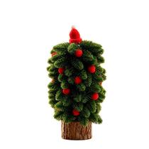 Mini árvore de Natal 25 cm com chapéu vermelho e enfeites de bolas vermelhas Mini árvore de Natal 25 cm com chapéu vermelho e enfeites de bolas vermelhas