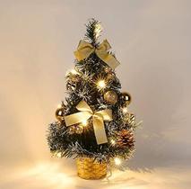 Mini Árvore de Natal Artificial com Luzes LED e Pinhas