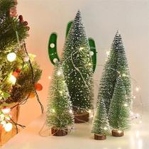 Mini Árvore De Natal Artificial Com Simulação De Neve, Ornamentos Decorativos De Pinheiro Para Mesa