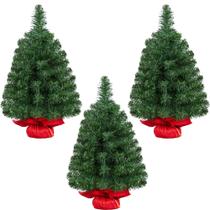 Mini árvore de Natal artificial de mesa Yaheetech 60 cm, pacote com 3