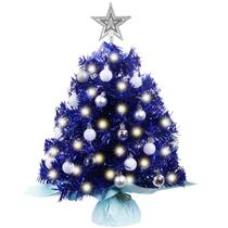 Mini Árvore de Natal Azul com Luzes - 50-58cm - PVC