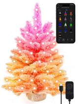 Mini Árvore de Natal Brizled Smart Rosa 58 cm com 100 LEDs RGB