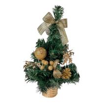 Mini Arvore de Natal C/Bolas +Pinhas e Laços DR 30cm