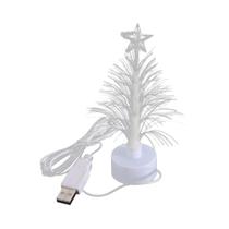 Mini Árvore De Natal Colorida Com Fibra Óptica Brilhante, Alimentação USB, Decoração De Natal Para