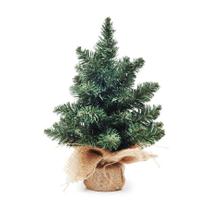 Mini Árvore De Natal Com Base De Juta (Cor: Verde Escuro e Marrom - Medida: 45 CM) - Contém 1 Unidade