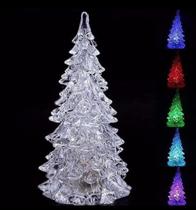 Mini Árvore de Natal com Luz Piscante de Acrílico Enfeite Natal 17cm