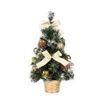 Mini Árvore De Natal Com Luzes Decoração De Mesa Espessa Coberta De Neve Decoração Para Casa