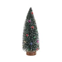 Mini Árvore De Natal De Mesa Em Cedro Com Flocos De Neve E Agulhas De Pinheiro Para Decoração De
