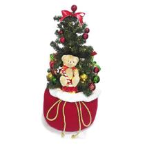 Mini Árvore de Natal Decorada no Saco Vermelho com LED 80cm Mini Árvore de Natal Decorada no Saco Vermelho com LED 80cm