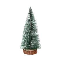 Mini Árvore De Natal Decorativa Com Base De Madeira E Neve Para Casa, Mesa, Carro, Jardim, Festa De
