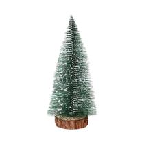 Mini Árvore De Natal Decorativa Com Base De Madeira E Neve Para Casa, Mesa, Carro, Jardim, Festa De