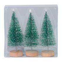 Mini Árvore de Natal Flocked com 3 Verde com Branco 10cm D&A