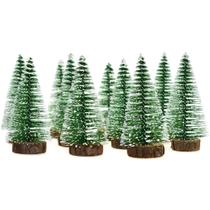 Mini árvore de Natal Hagao Snow Frost Trees 10 cm de plástico x10