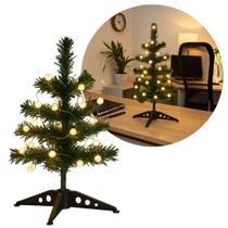 Mini Árvore de Natal Iluminada Verde 30cm com LED Bolinhas Branco Quente à Pilha Mini Árvore de Natal Iluminada Verde 30cm com LED Bolinhas Branco Quente à Pilha