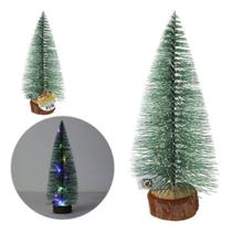 Mini Arvore de Natal Pinheiro Nevada 25cm LED Colorido