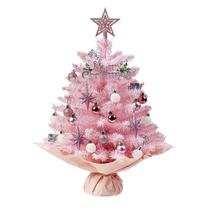 Mini Árvore de Natal Rosa 50cm - com Enfeites e Luzes Mini Árvore de Natal Rosa 50cm - com Enfeites e Luzes
