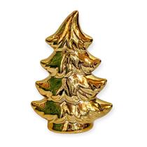Mini Árvore Decorativa em Cerâmica Dourada 8x5,5x3cm Vencedor
