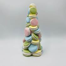 Mini Árvore Macaron em Resina Páscoa Colorido 24x12cm