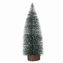 MINI ARVORE NATAL FLOCKED VERDE E BRANCO 25cm (FLORARTE)