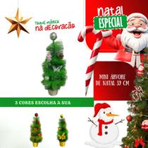Mini Arvore Natal Pinheiro Decorada Laços Bico Papagaio 39cm Enfeite Natalino Decoração Premium