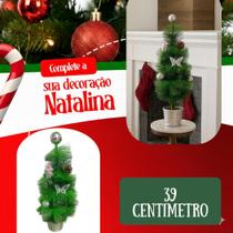 Mini Arvore Natal Pinheiro Decorada Laços Bico Papagaio 39cm Enfeite Natalino Decoração Premium