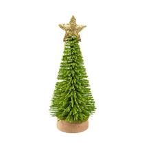 Mini Árvore Natal Pinheiro Verde Ponteira Estrela Dourada 18cm Enfeite Natalino Mesa Decoração Premium