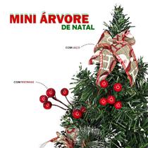 Mini Árvore Natal Pinheiro Verde Tradicional Decorada 26cm