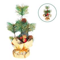 Mini Árvore Natalina Cactos Decorada Para Mesa 20cm - YA Decor