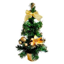 Mini Árvore Natalina Decorada 32cm Dourado Mesa - Tiger Gifts