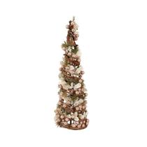Mini arvore pinheiro com eucalipto 38cm dourado bela flor