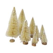 Mini Árvores De Natal Artificiais De Cedro E Pinheiro, Ornamentos De Mesa De Sisal, 5-8 Peças,