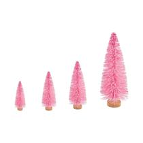 Mini Árvores De Natal De Madeira 8/12pcs Decorações Artificiais De Mesa Ornamentos De Natal 2025