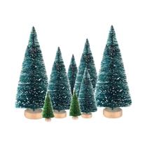 Mini Árvores De Natal De Pinheiro Para Decoração, 8 Peças, Com Base De Madeira, Árvores De Sisal E Mini Árvores De Natal De Pinheiro Para Decoração, 8 Peças, Com Base De Madeira, Árvores De Sisal E
