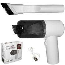 Mini Aspirador de Pó Automotivo Portátil Recarregável c/ Filtro + Bico + Escova E Cabo Usb - TOP RIO Mini Aspirador de Pó Automotivo Portátil Recarregável c/ Filtro + Bico + Escova E Cabo Usb - TOP RIO